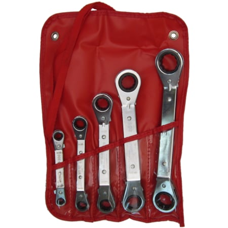 Wilde 5-PIECE OFFSET RATCHET BOX WRENCH SET-VINYL ROLL 806/VR